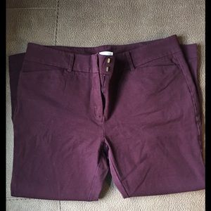 New York & Company Burgundy Ankle Pant